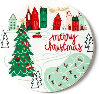 Christmas In The Village Town Round Trivet