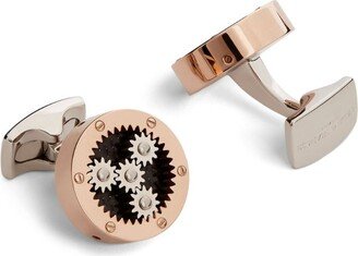 Rose Gold-Plated Sun & Planet Gear Cufflinks