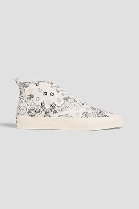 Printed canvas high-top sneakers