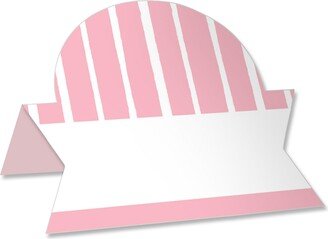 Big Dot Of Happiness Pink Stripes - Simple Party Decorations Card - Table Name Place Cards - 24 Ct