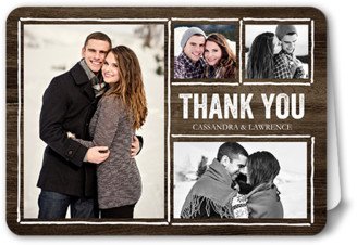 Thank You Cards: Rustic Enchantment Thank You Card, Brown, Matte, Folded Smooth Cardstock, Rounded