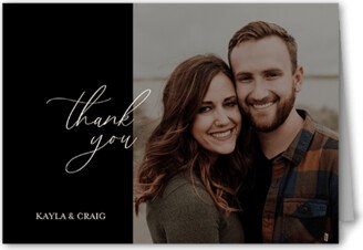 Wedding Thank You Cards: Finally Time Thank You Card, Black, 3X5, Matte, Folded Smooth Cardstock