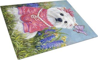 PPP3132LCB Westie Springtime Glass Cutting Board