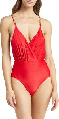 Beaded Strap One-Piece Swimsuit