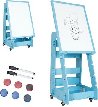 Multifunctional Kids' Standing Art Easel with Dry-Erase Board -Blue - 19.5 x 18.5 x 34.5-48.5