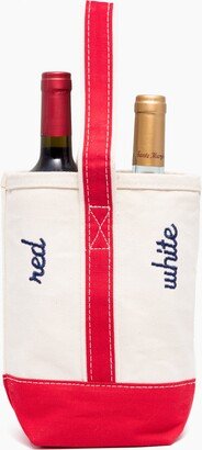 Tuckernuck Home Red Embroidered Wine Tote