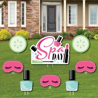 Big Dot Of Happiness Spa Day - Outdoor Lawn Decor - Girls Makeup Party Yard Signs - Set of 8