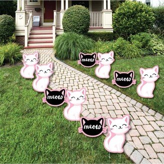 Big Dot Of Happiness Purr-fect Kitty Cat - Lawn Decor - Outdoor Party Yard Decor - 10 Pc