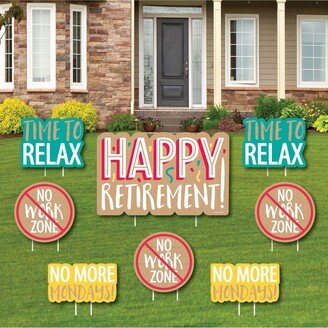 Big Dot Of Happiness Retirement - Outdoor Lawn Decor - Retirement Party Yard Signs - Set of 8