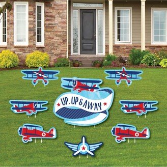 Big Dot Of Happiness Taking Flight - Airplane - Outdoor Lawn Decor - Plane Party Yard Signs - 8 ct