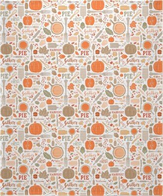 Fleece Photo Blankets: Gather Round & Give Thanks - A Fall Festival Of Food, Fun, Family, Friends, And Pie! Blanket, Fleece, 50X60, Orange