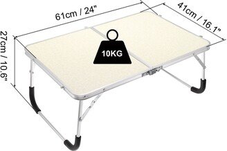 Unique Bargains Foldable Laptop Table, Mini Picnic Bed Tray Reading Desks, White