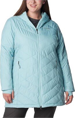 Plus Size Heavenly Long Hooded Jacket (Aqua Haze) Women's Coat