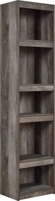 72 Inches 5 Tier Wooden Pier with Adjustable Shelves, Gray