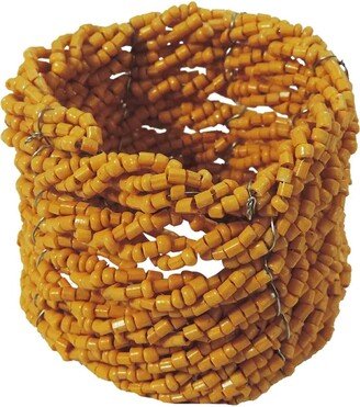 Jute Coil Napkin Ring, Set Of 4, Color Yellow