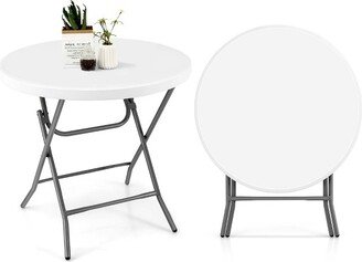 32'' Round Folding Table Portable & Lightweight Table for Indoor & Outdoor Use White