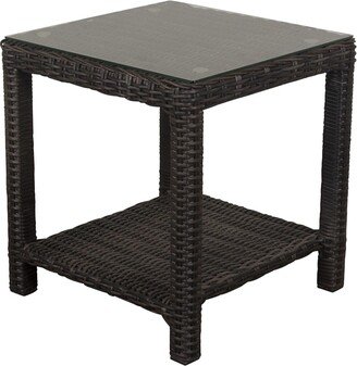 Courtyard Casual Cheshire End Table Glass Top