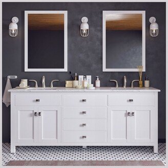 Totti Artemis 72 Inch White Transitional Double Sink Bathroom Vanity