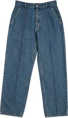 Pleated Straight Jeans