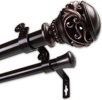 InStyleDesign Leah 1 inch Diameter Adjustable Double Curtain Rod