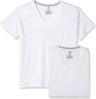 Men's 4-Pack Comfortblend V-Neck with FreshIQ (White) Men's Underwear