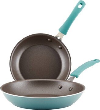 Cook + Create 2pc Aluminum Nonstick Frying Pan Set Agave Blue