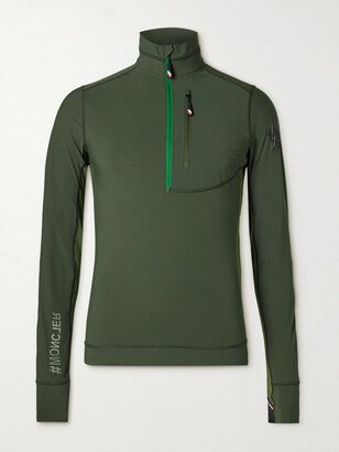 Logo-Appliquéd Stretch-Jersey Zip-Up Base Layer