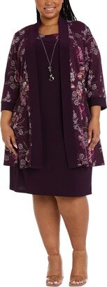 Plus Size 2-Pc. Floral-Print Jacket & Dress Set