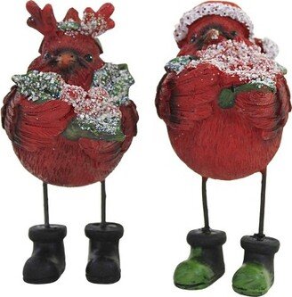 Christmas Dressy Cardinal Santa Decorative Figurines