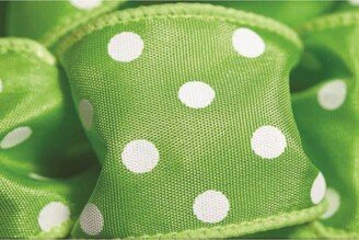 Wired Green With White Polka Dots Ribbon