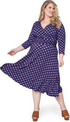 Women's Plus Size Amiya 3/4 Sleeve Midi Dress