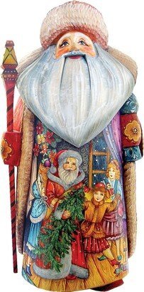 G.DeBrekht Woodcarved Hand Painted Christmas Night Father Frost Santa Figurine