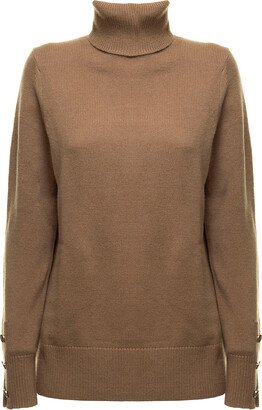 Camel-colored Merino Wool High Neck Sweater M Michael Kors Woman