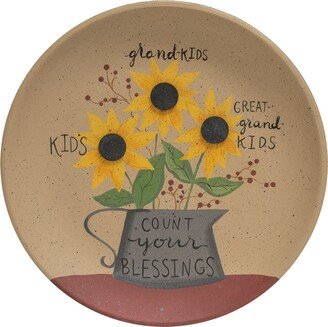 Count Your Blessings Sunflower Plate