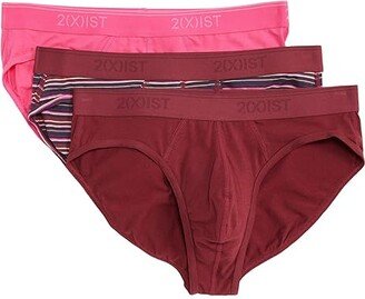 Stretch Bonus Pack 4-Pack Low-Rise Brief (Cordovan/Stripe/Fuchsia Purple) Men's Underwear