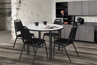 Kee 36 Round Breakroom Table- White/ Black