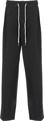 High-Waist Straight-Leg Drawstring Trousers-AA