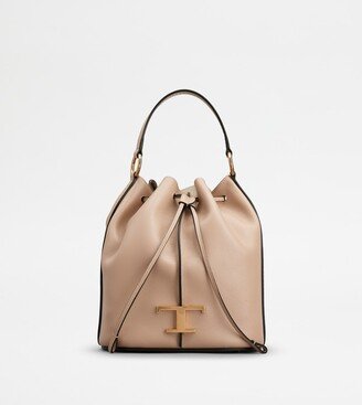 T Timeless Bucket Bag in Leather Small-AA