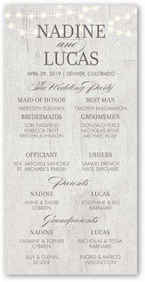 Wedding Program Cards: Romantic Evening Wedding Program, Grey, 4X8 Flat Program, Standard Smooth Cardstock, Square