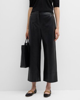 Soprano Bootcut Faux Leather Cropped Trousers