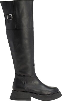 Leather Over-the-knee Boots With Buckle Boot Black