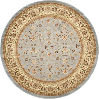 Lyndhurst Light Blue and Ivory 4' x 4' Round Area Rug