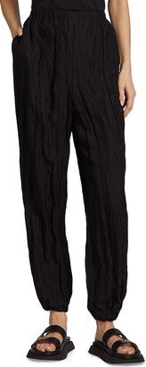 Textured Silk Blend Tapered Pants