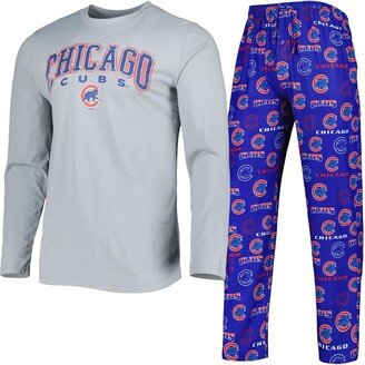 Men's Concepts Sport Royal, Gray Chicago Cubs Breakthrough Long Sleeve Top and Pants Sleep Set - Royal, Gray