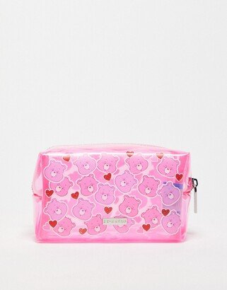 x Care Bears makeup bag in pink all-over print