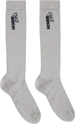 SSENSE Exclusive Gray Ribbed Business Socks