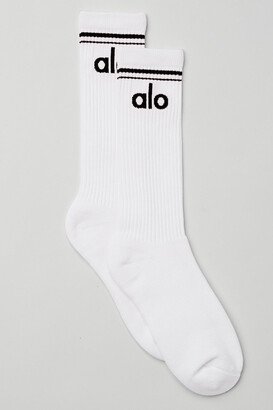 Throwback Socks in White/Black, Size: Small