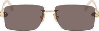 Gold Rectangular Sunglasses