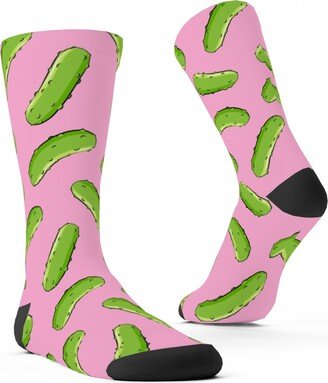 Socks: Pickles - Pink Custom Socks, Pink