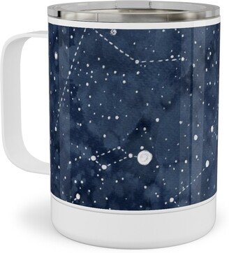 Travel Mugs: Star Constellations - Blue Stainless Steel Mug, 10Oz, Blue